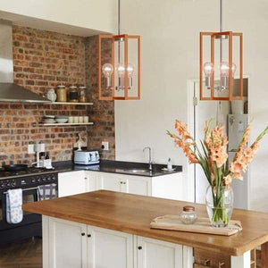 Lauren - Modern Industrial Hanging Pendant Lamp with Iron Square Lamp Shade | Bright & Plus.