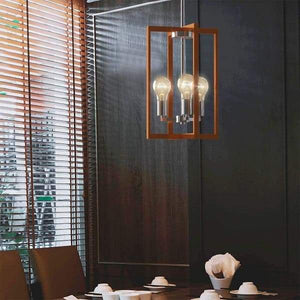 Lauren - Modern Industrial Hanging Pendant Lamp with Iron Square Lamp Shade | Bright & Plus.