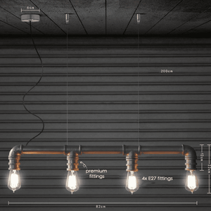 4 Head Water Pipe Industrial Pendant Light | Bright & Plus.