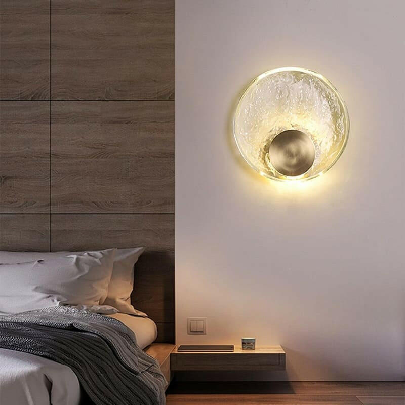 Alpes Round Glass Wall Sconce Copper Glass Material LED Bulb