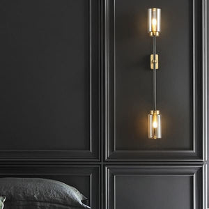 Althar - Gray Glass and Copper Wall Lamp