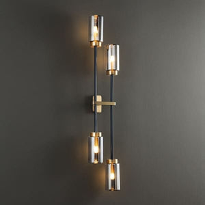 Althar - Gray Glass and Copper Wall Lamp