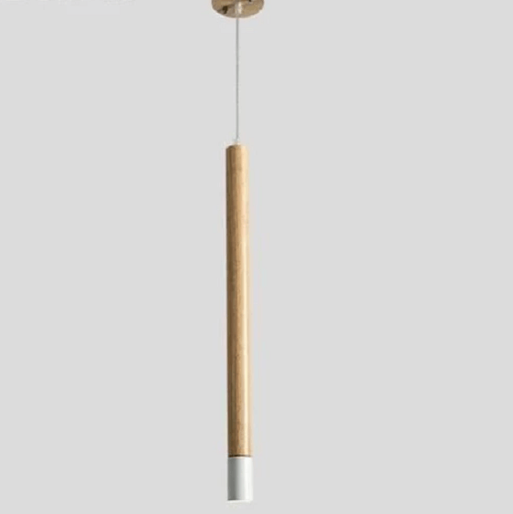 Ambrose - Modern Nordic Long Hanging Wood Light | Bright & Plus.