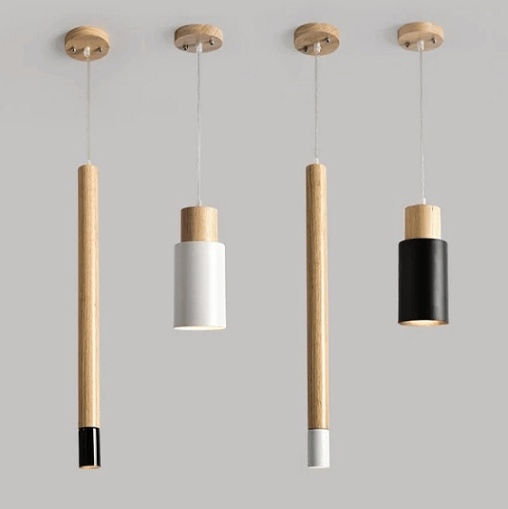 Ambrose - Modern Nordic Long Hanging Wood Light | Bright & Plus.