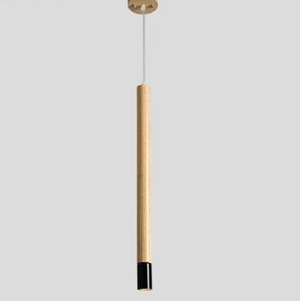 Ambrose - Modern Nordic Long Hanging Wood Light | Bright & Plus.