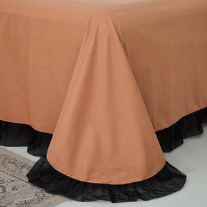 Ambrozeya Luxury Silk Cotton Black Lace Duvet Cover Set | Bright & Plus.