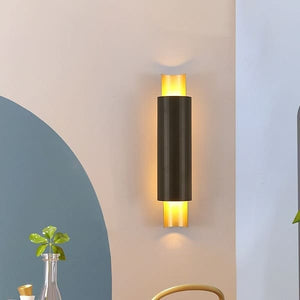 Ame - Metal And Glass Cylinder Wall Lamp