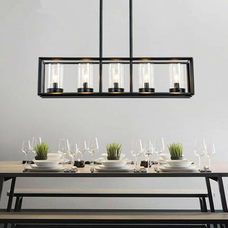 Aslan - 5-Light Linear Rectangular Pendant Light
