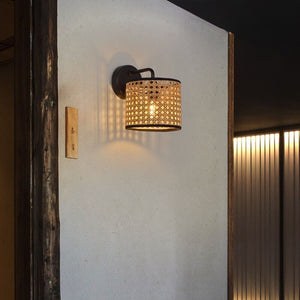 Astri -  Rattan Shade & Metal Wall Lamp