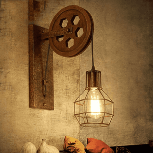Athen - Industrial Vintage Pulley Wall Mounted Lamp