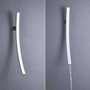 Bianca - Chrome Wall Mounted Waterfall Spout Bathroom Faucet | Bright & Plus.