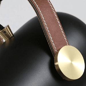 Black Spotlight Minimalist Leather Strap Pendant Light | Bright & Plus.