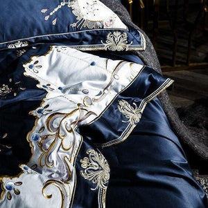Blue Royal Egyptian Cotton Duvet Cover Set | Bright & Plus.