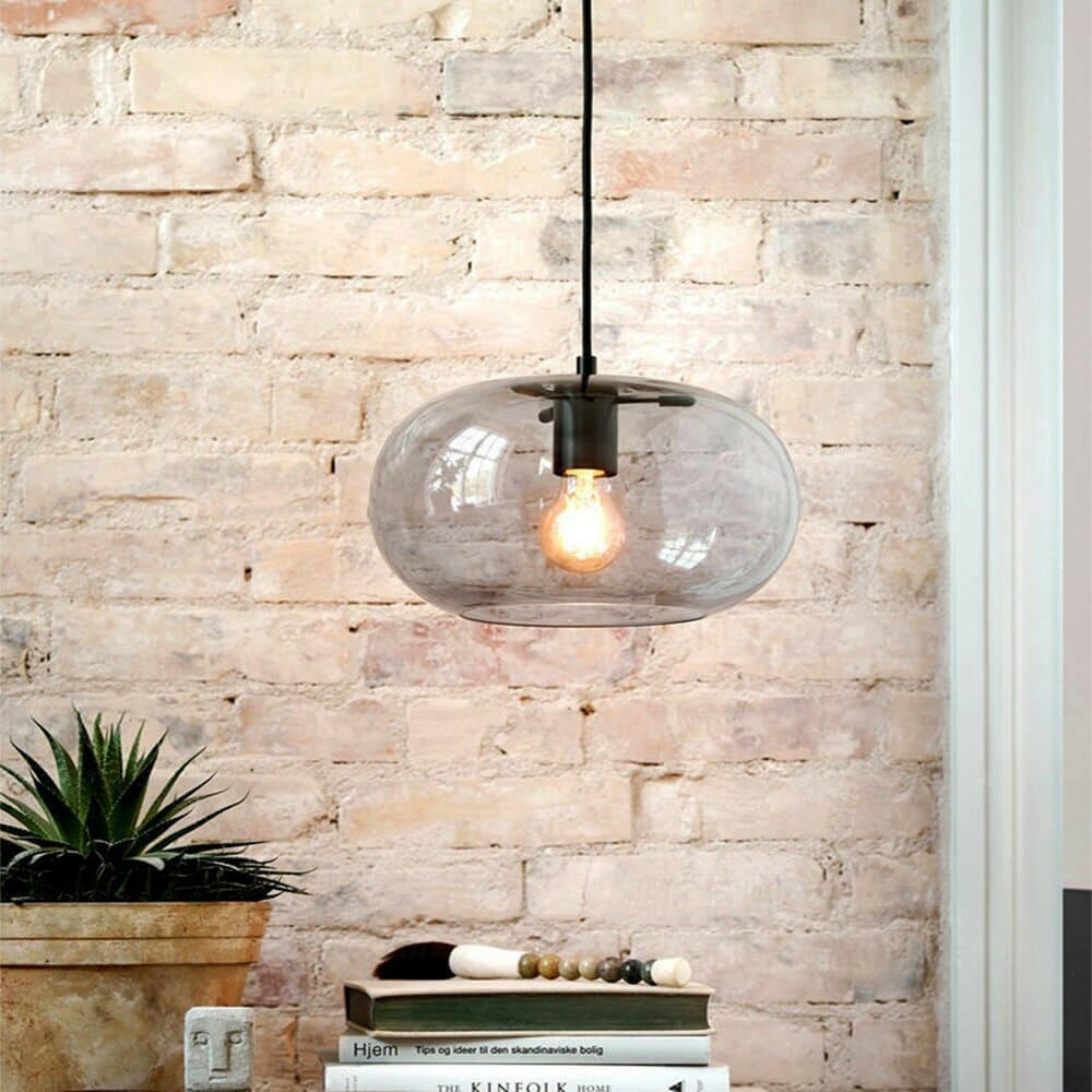 Bluma - Suspension Lamp with Round Glass Lampshade