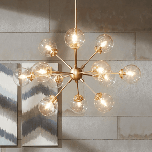 Carson - Modern Chandelier with 12 Large Glass Bulbs | Bright & Plus.