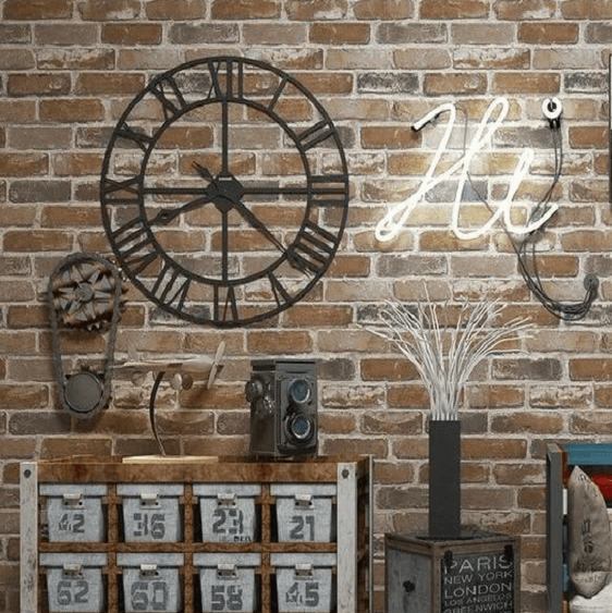 Carter - Rustic Vintage 3D Faux Brick Wallpaper Roll | Bright & Plus.