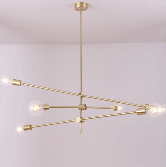 Circa Brass Mid century Pendant Light - 3 lines (6 heads) | Bright & Plus.