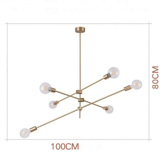 Circa Brass Mid century Pendant Light - 3 lines (6 heads) | Bright & Plus.