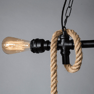 Clervie - Retro Hemp Rope Pendant Lamp | Bright & Plus.