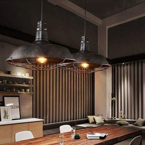 Cotther - Industrial Vintage Metal Cage Hanging Ceiling Pendant Light | Bright & Plus.