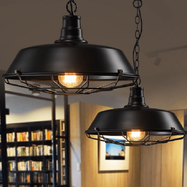 Cotther - Industrial Vintage Metal Cage Hanging Ceiling Pendant Light | Bright & Plus.