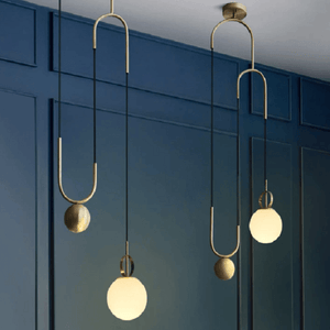 Cradle Brass mid century pulley pendant light | Bright & Plus.