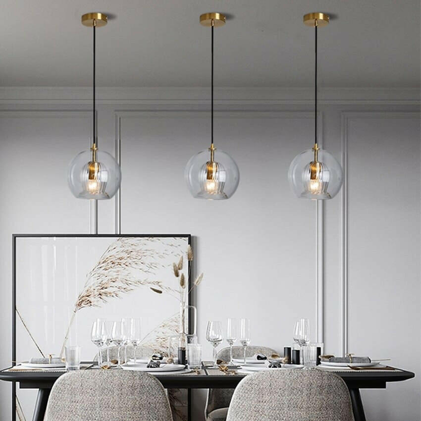 Round glass pendant light sales