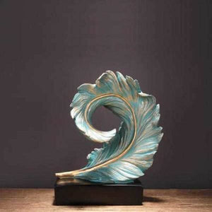 Decorative Blue Feather Figurine | Bright & Plus.
