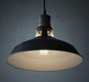 Duotone Vintage Industrial Pendant Light With Brass Fitting | Bright & Plus.