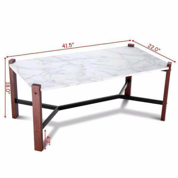 Fable - Faux Marble Top Living Room Coffee Table | Bright & Plus.