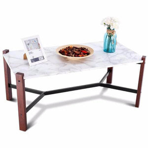 Fable - Faux Marble Top Living Room Coffee Table | Bright & Plus.