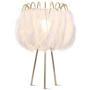 Fillena Modern Minimalist Warm Feather Table Lamp | Bright & Plus.