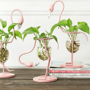 Flamingo Glass Desktop Planter | Bright & Plus.
