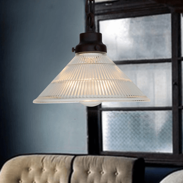 Fluted Glass Pendant Light bright plus