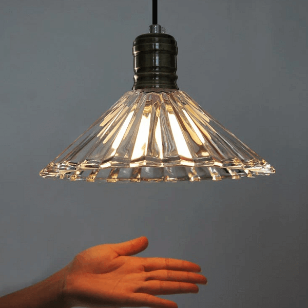 Fluted Glass Pendant Light bright plus