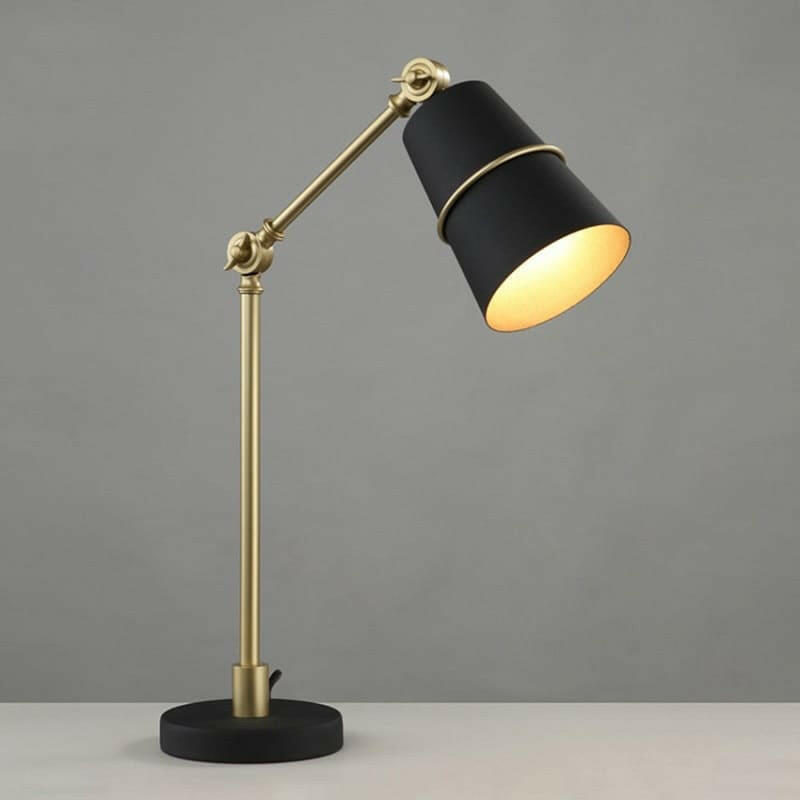 Rustic Forge Table Lamp - Industrial Vintage Wrought Iron Lighting