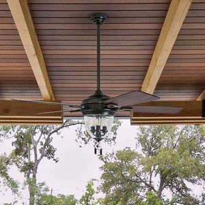 Glencrest - 52" Craftsman Industrial Oil Rubbed Bronze LED Outdoor Ceiling Fan with Light | Bright & Plus.