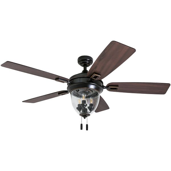 Glencrest - 52" Craftsman Industrial Oil Rubbed Bronze LED Outdoor Ceiling Fan with Light | Bright & Plus.