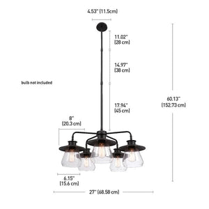 Globe - Light  Rubbed Bronze Chandelier with Glass Shades | Bright & Plus.