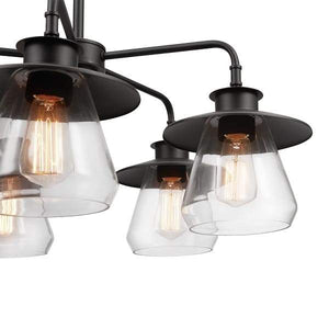 Globe - Light  Rubbed Bronze Chandelier with Glass Shades | Bright & Plus.