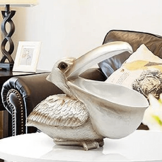 Golden Bird Pelican Key Storage Ornament | Bright & Plus.