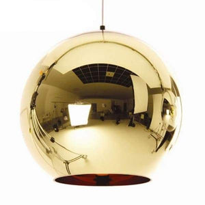 Gold shade mirror ball pendant Light | Bright & Plus.
