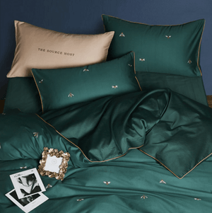Greenwich Silky Green Egyptian Cotton Duvet Cover Set | Bright & Plus.