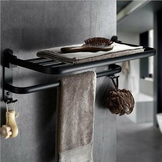 Greta - Black Matte Towel Rack | Bright & Plus.