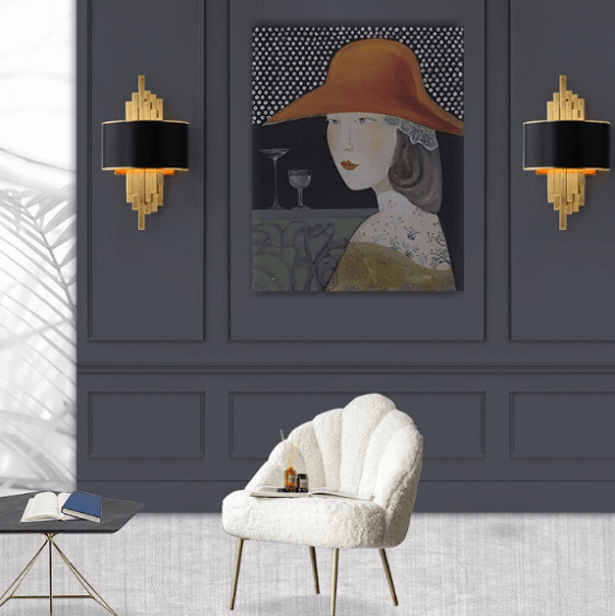 Hanett- LED Gold Metal Sconce | Bright & Plus.