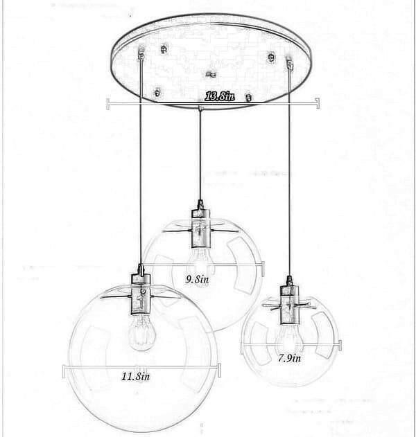 Harper - High Brightness Glass Ball Chandelier | Bright & Plus.