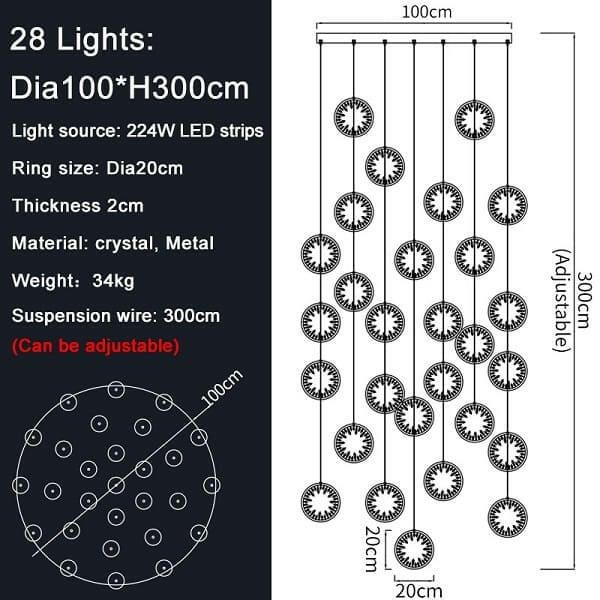 Hexu - Modern Crystal Chandelier