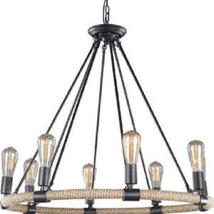 Jack - Vintage Circle Shade Hemp Rope Ceiling Lamp | Bright & Plus.
