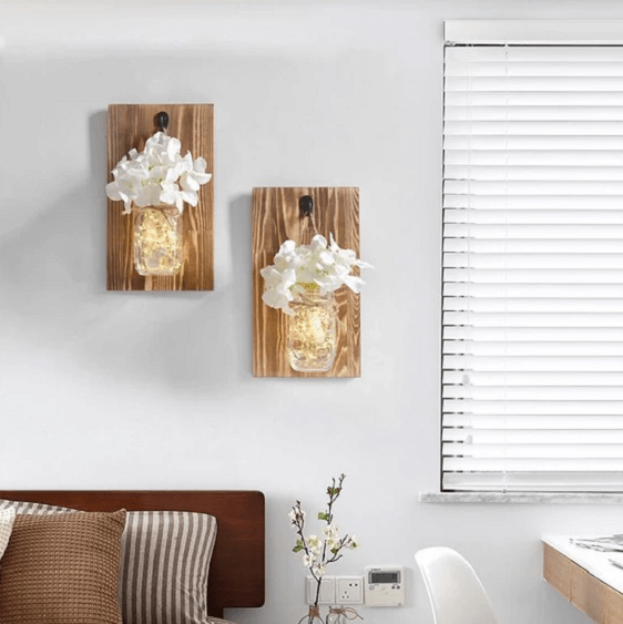 Jinx - Wall Mounted Fairy Light Mason Jar | Bright & Plus.