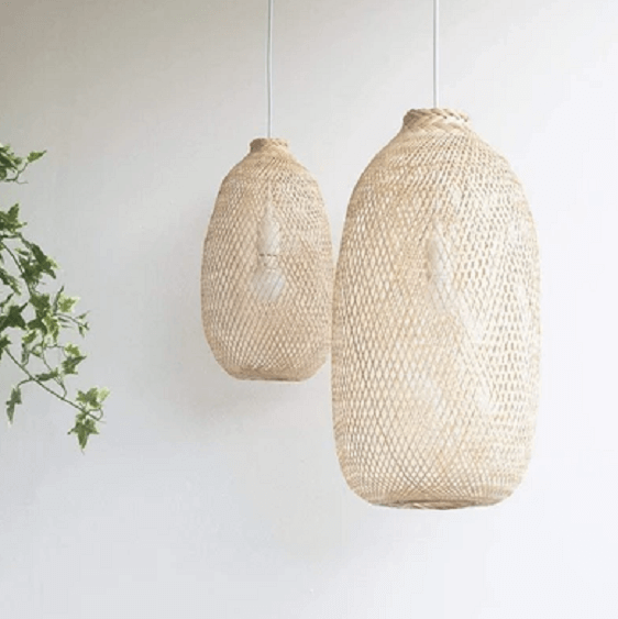 Kanya - Compressable Bamboo Pendant Light | at'creative Light, Large - 26 x 13